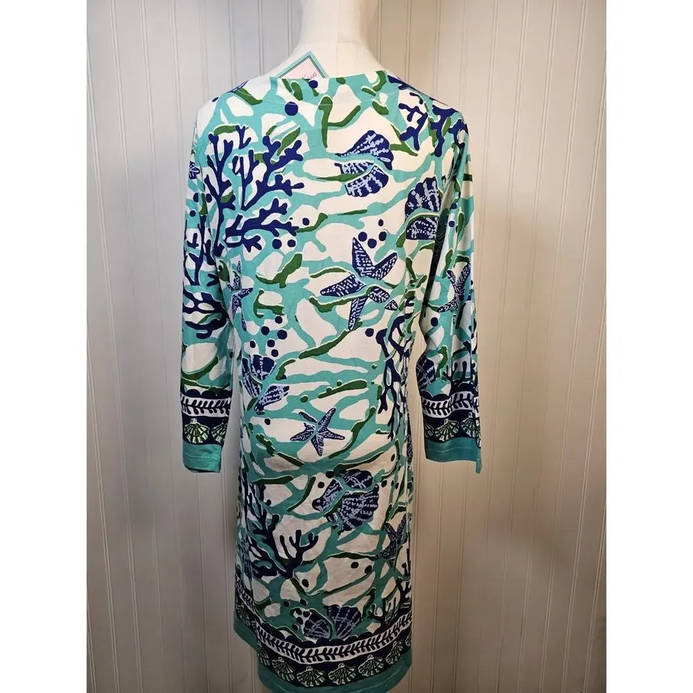 Barbara Gerwit Nautical Sea Life Dress Women's Size XL NWT Coastal Resortwear - Picture 3 of 10